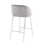 Fran Chrome and Grey Velvet Contemporary Counter Stool (Set of 2) 21 Fran Chrome and Grey Velvet Contemporary Counter Stool (Set of 2)