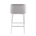 Fran Chrome and Grey Velvet Contemporary Counter Stool (Set of 2) 22 Fran Chrome and Grey Velvet Contemporary Counter Stool (Set of 2)