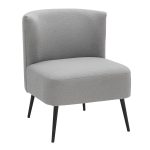 Fran Contemporary Black Metal Light Grey Sherpa Slipper Chair 13 Fran Contemporary Black Metal Light Grey Sherpa Slipper Chair