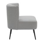 Fran Contemporary Black Metal Light Grey Sherpa Slipper Chair 14 Fran Contemporary Black Metal Light Grey Sherpa Slipper Chair