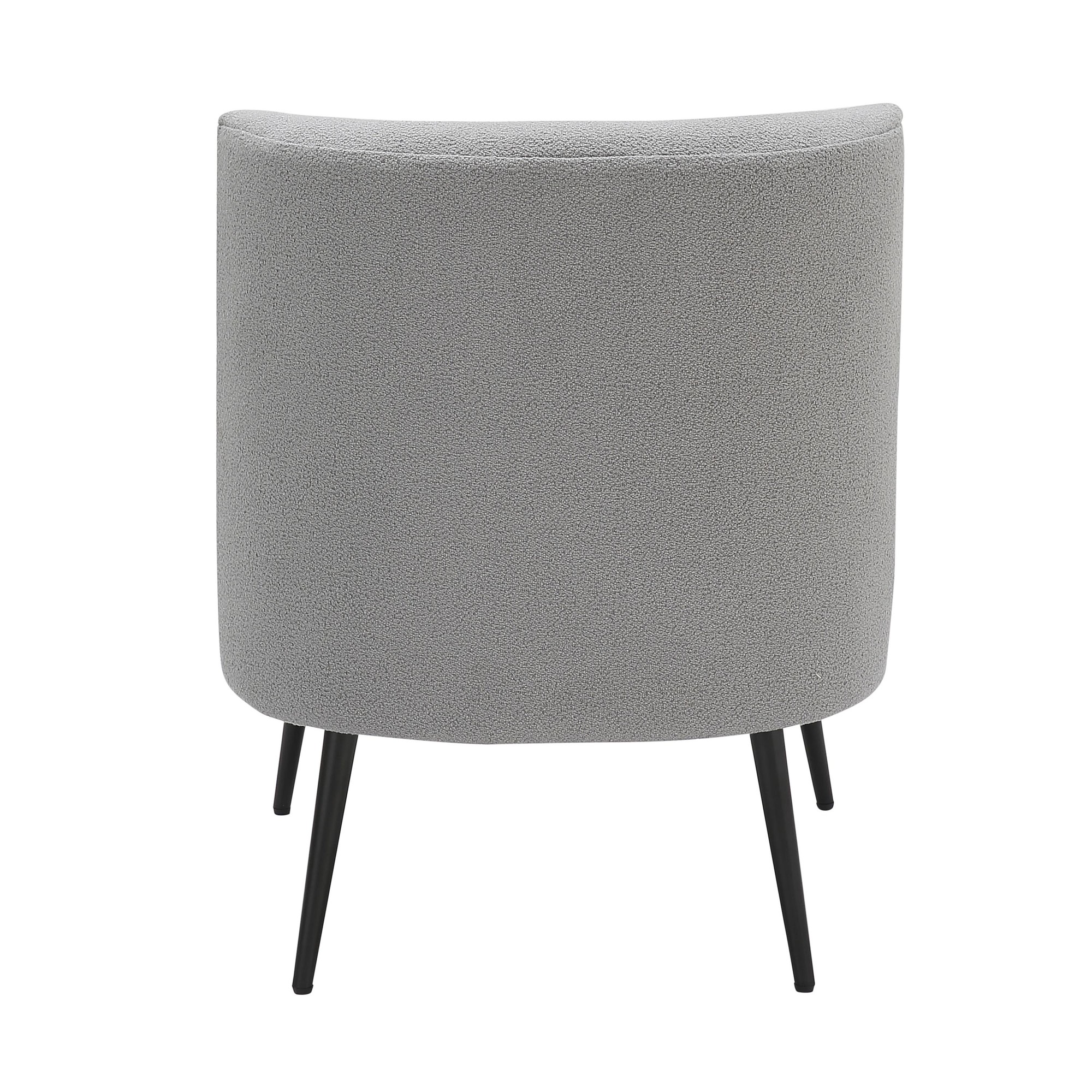 Fran Contemporary Black Metal Light Grey Sherpa Slipper Chair 6 Fran Contemporary Black Metal Light Grey Sherpa Slipper Chair - Image 6