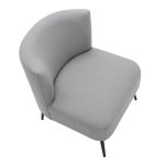 Fran Contemporary Black Metal Light Grey Sherpa Slipper Chair 18 Fran Contemporary Black Metal Light Grey Sherpa Slipper Chair