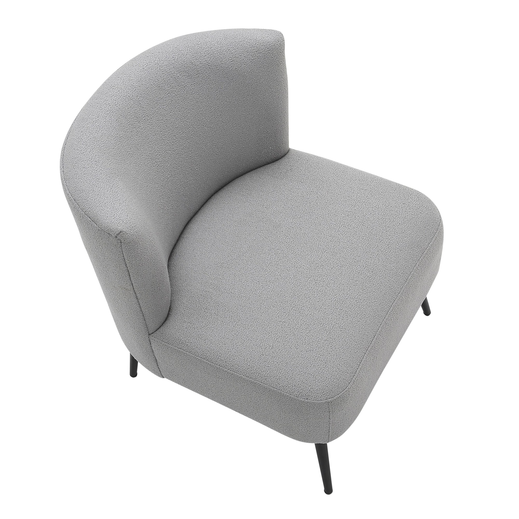 Fran Contemporary Black Metal Light Grey Sherpa Slipper Chair 8 Fran Contemporary Black Metal Light Grey Sherpa Slipper Chair - Image 8