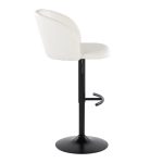 Fran Contemporary Black Metal White Faux Leather Barstool (Set of 2)