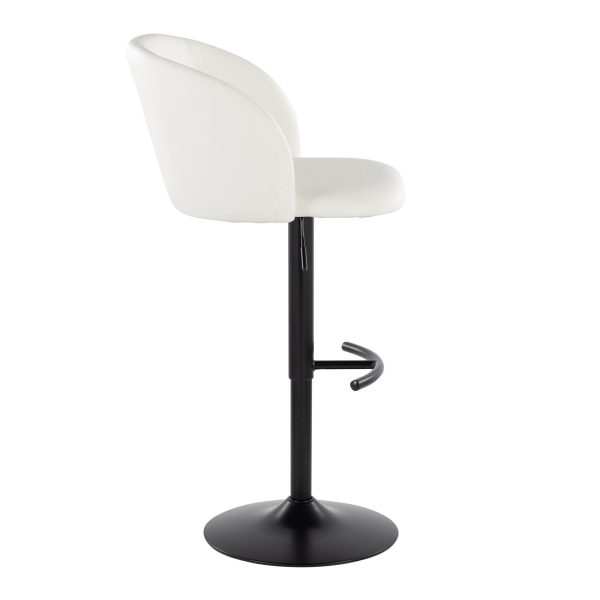 Fran Contemporary Black Metal White Faux Leather Barstool Set of 2 4