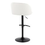 Fran Contemporary Black Metal White Faux Leather Barstool (Set of 2)