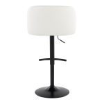 Fran Contemporary Black Metal White Faux Leather Barstool (Set of 2)
