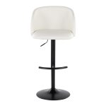Fran Contemporary Black Metal White Faux Leather Barstool (Set of 2)