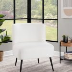Fran Contemporary Black Metal White Sherpa Slipper Accent Chair 13 Fran Contemporary Black Metal White Sherpa Slipper Accent Chair