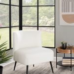 Fran Contemporary Black Metal White Sherpa Slipper Accent Chair 12 Fran Contemporary Black Metal White Sherpa Slipper Accent Chair