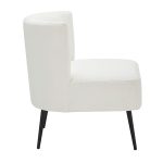 Fran Contemporary Black Metal White Sherpa Slipper Accent Chair 15 Fran Contemporary Black Metal White Sherpa Slipper Accent Chair