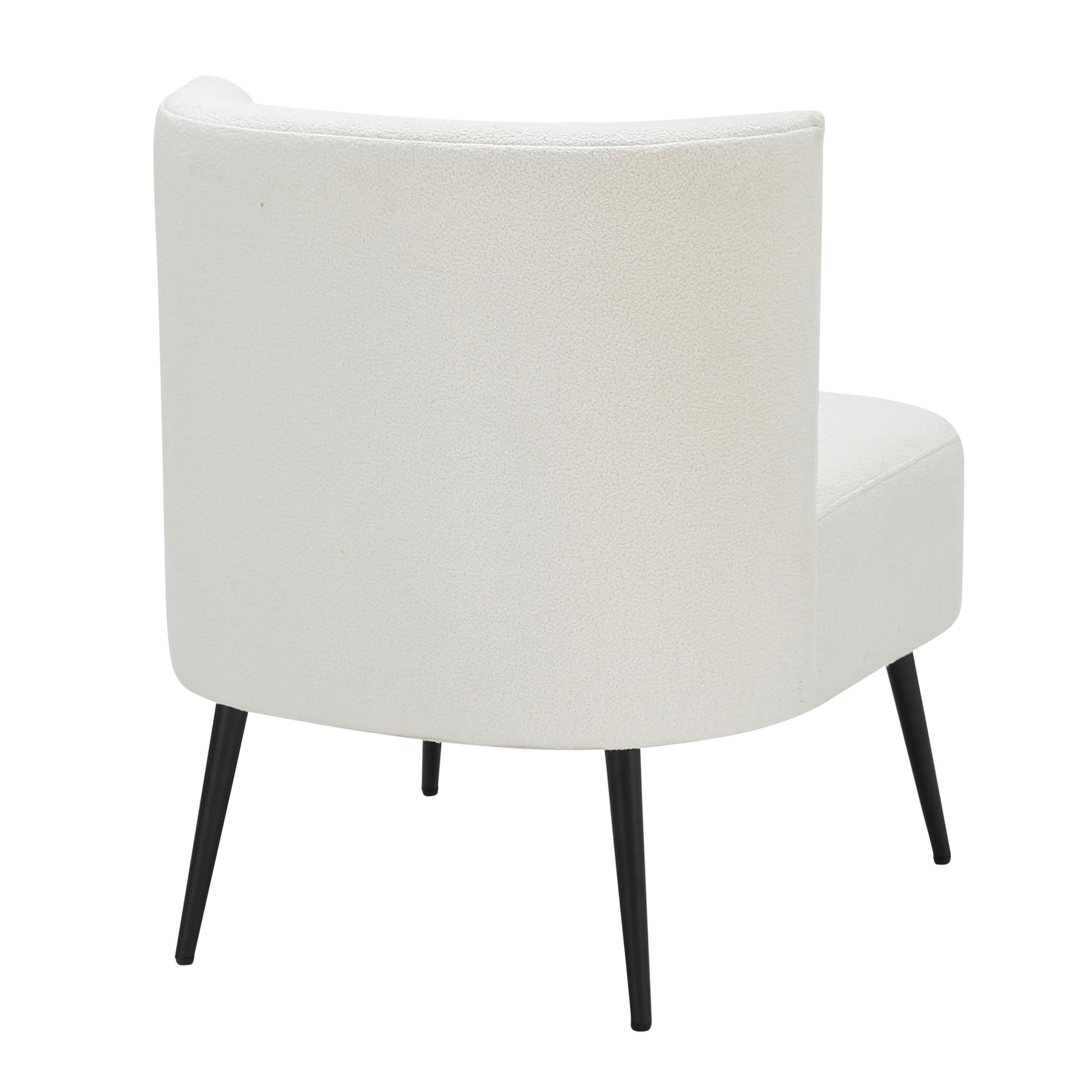 Fran Contemporary Black Metal White Sherpa Slipper Accent Chair 5 Fran Contemporary Black Metal White Sherpa Slipper Accent Chair - Image 5