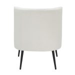 Fran Contemporary Black Metal White Sherpa Slipper Accent Chair 17 Fran Contemporary Black Metal White Sherpa Slipper Accent Chair