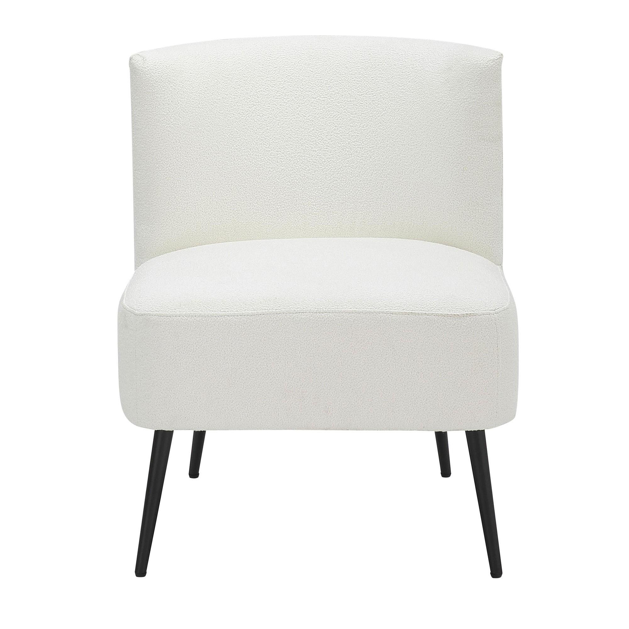 Fran Contemporary Black Metal White Sherpa Slipper Accent Chair 7 Fran Contemporary Black Metal White Sherpa Slipper Accent Chair - Image 7