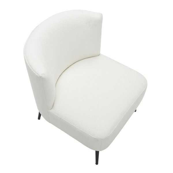 Fran Contemporary Black Metal White Sherpa Slipper Accent Chair 7