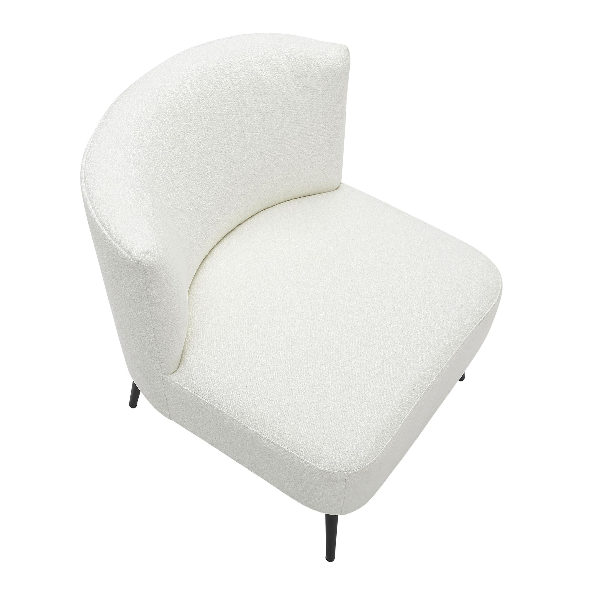 Fran Contemporary Black Metal White Sherpa Slipper Accent Chair 8 Fran Contemporary Black Metal White Sherpa Slipper Accent Chair - Image 8