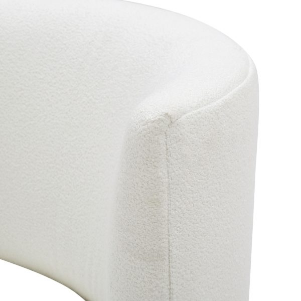 Fran Contemporary Black Metal White Sherpa Slipper Accent Chair 8