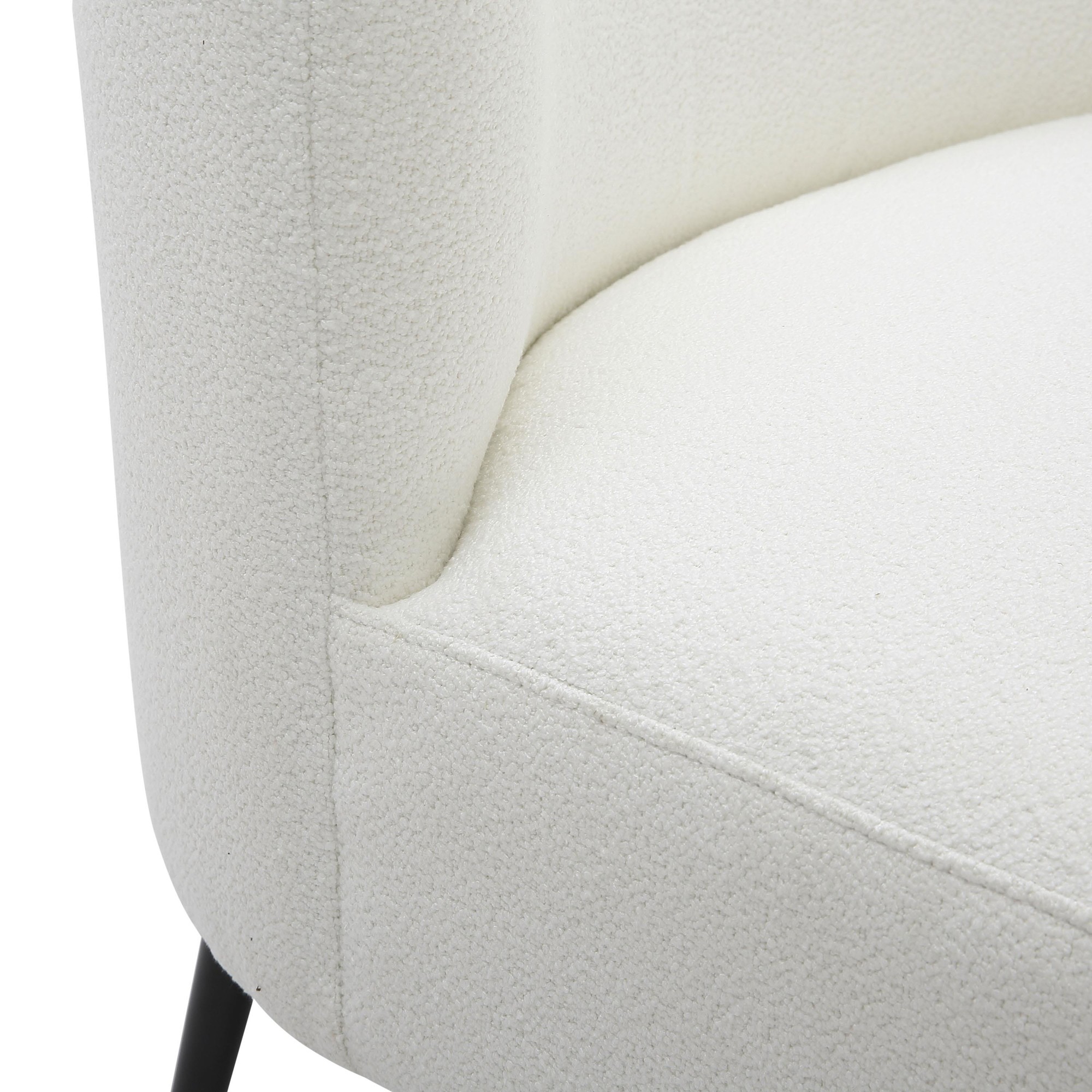 Fran Contemporary Black Metal White Sherpa Slipper Accent Chair 10 Fran Contemporary Black Metal White Sherpa Slipper Accent Chair - Image 10