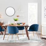 Fran Contemporary Blue Velvet Dining Chairs Gold (Set of 2)