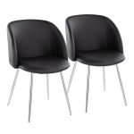 Fran Contemporary Chrome and Black Faux Leather Chairs (Set of 2) 13 Fran Contemporary Chrome and Black Faux Leather Chairs (Set of 2)
