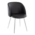 Fran Contemporary Chrome and Black Faux Leather Chairs (Set of 2) 14 Fran Contemporary Chrome and Black Faux Leather Chairs (Set of 2)