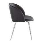 Fran Contemporary Chrome and Black Faux Leather Chairs (Set of 2) 15 Fran Contemporary Chrome and Black Faux Leather Chairs (Set of 2)