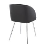 Fran Contemporary Chrome and Black Faux Leather Chairs (Set of 2) 16 Fran Contemporary Chrome and Black Faux Leather Chairs (Set of 2)