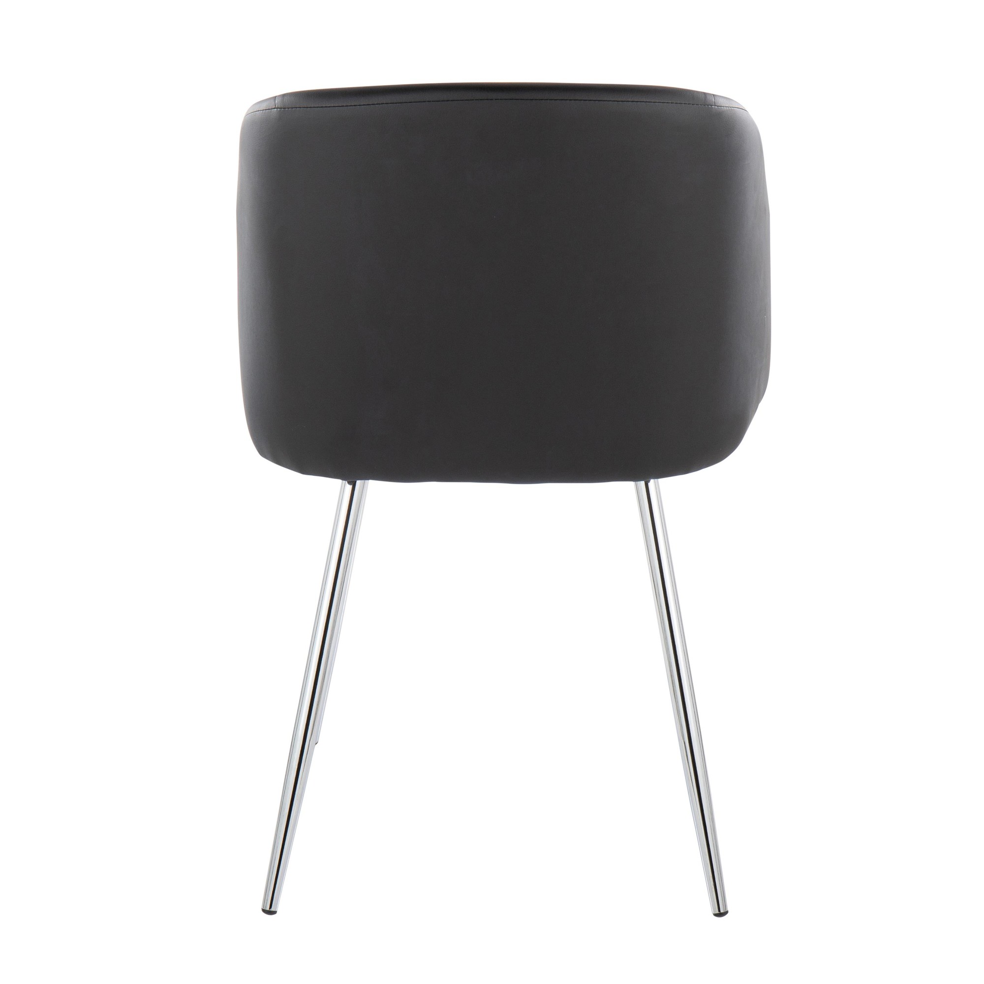 Fran Contemporary Chrome and Black Faux Leather Chairs (Set of 2) 7 Fran Contemporary Chrome and Black Faux Leather Chairs (Set of 2) - Image 7