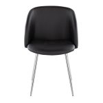 Fran Contemporary Chrome and Black Faux Leather Chairs (Set of 2) 18 Fran Contemporary Chrome and Black Faux Leather Chairs (Set of 2)