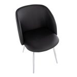 Fran Contemporary Chrome and Black Faux Leather Chairs (Set of 2) 19 Fran Contemporary Chrome and Black Faux Leather Chairs (Set of 2)