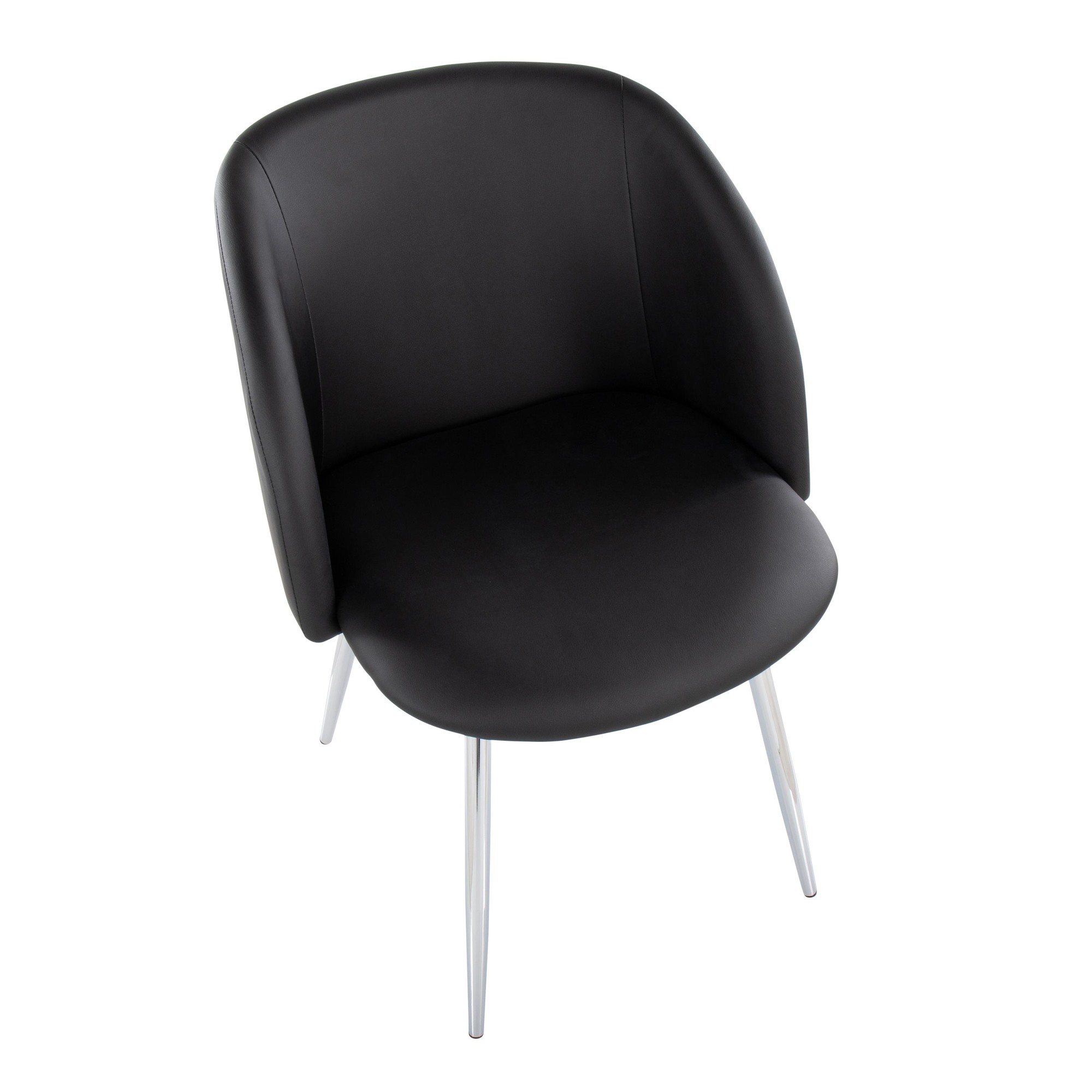 Fran Contemporary Chrome and Black Faux Leather Chairs (Set of 2) 9 Fran Contemporary Chrome and Black Faux Leather Chairs (Set of 2) - Image 9