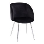 Fran Contemporary Chrome and Black Velvet Dining Chairs (Set of 2) 17 Fran Contemporary Chrome and Black Velvet Dining Chairs (Set of 2)
