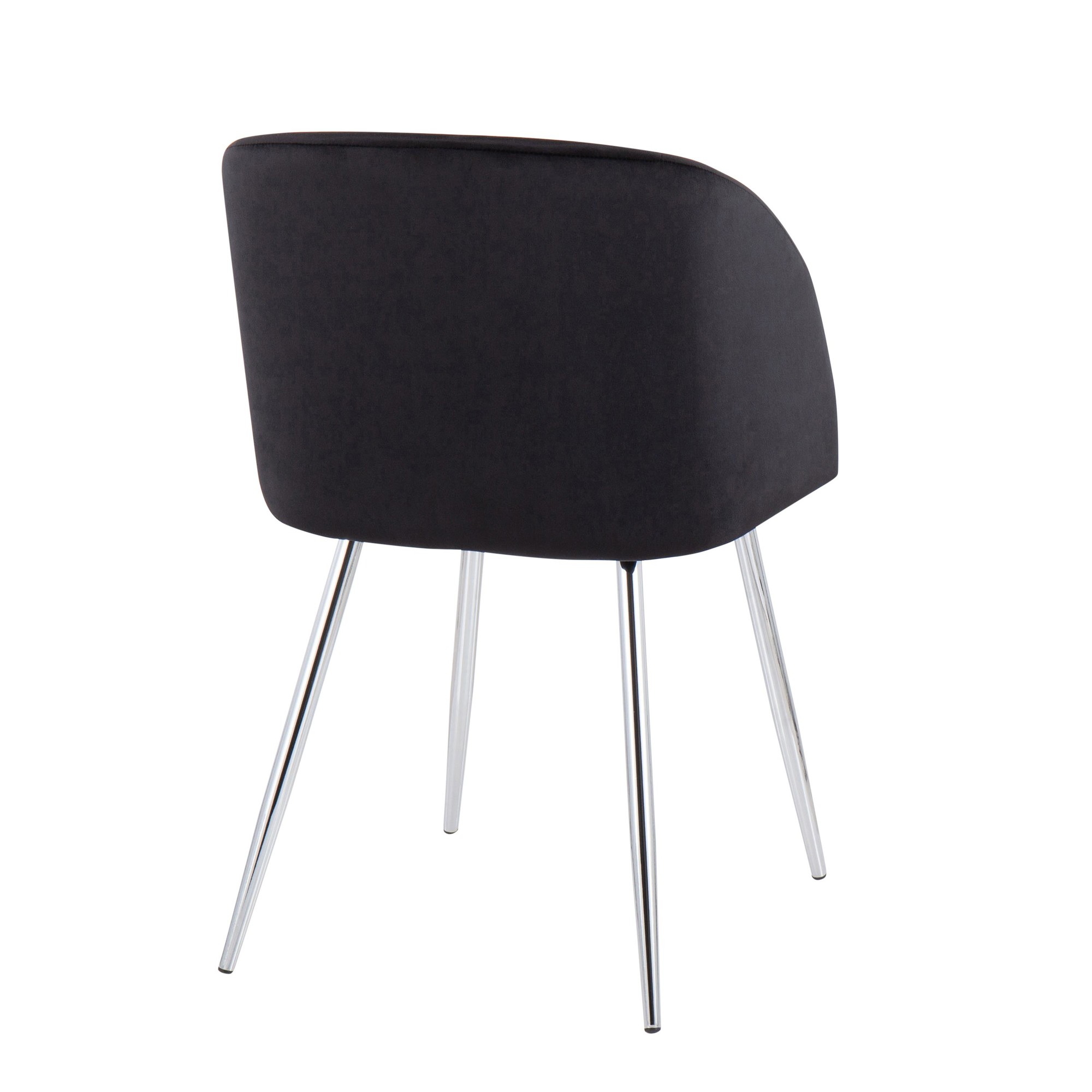 Fran Contemporary Chrome and Black Velvet Dining Chairs (Set of 2) 7 Fran Contemporary Chrome and Black Velvet Dining Chairs (Set of 2) - Image 7