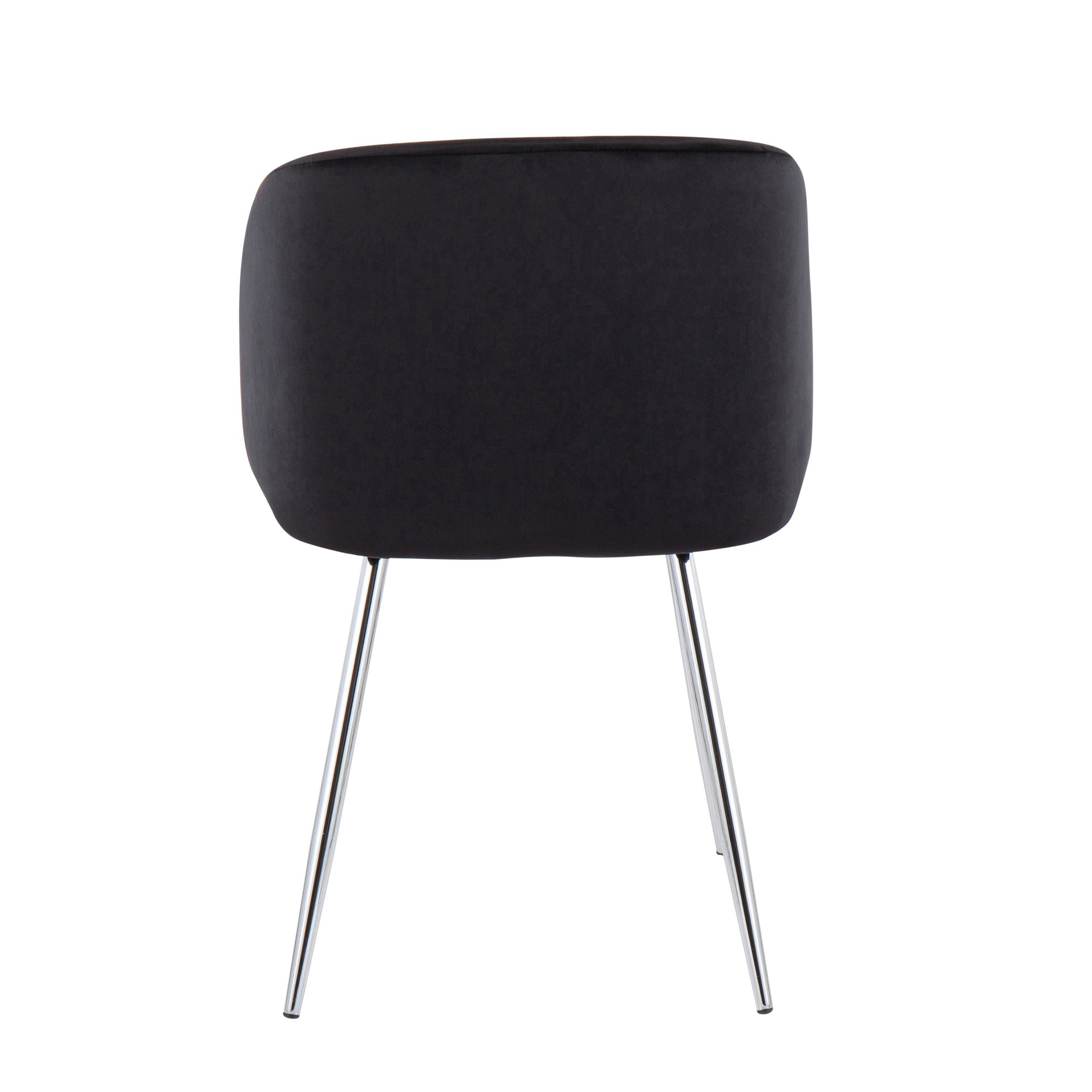 Fran Contemporary Chrome and Black Velvet Dining Chairs (Set of 2) 8 Fran Contemporary Chrome and Black Velvet Dining Chairs (Set of 2) - Image 8