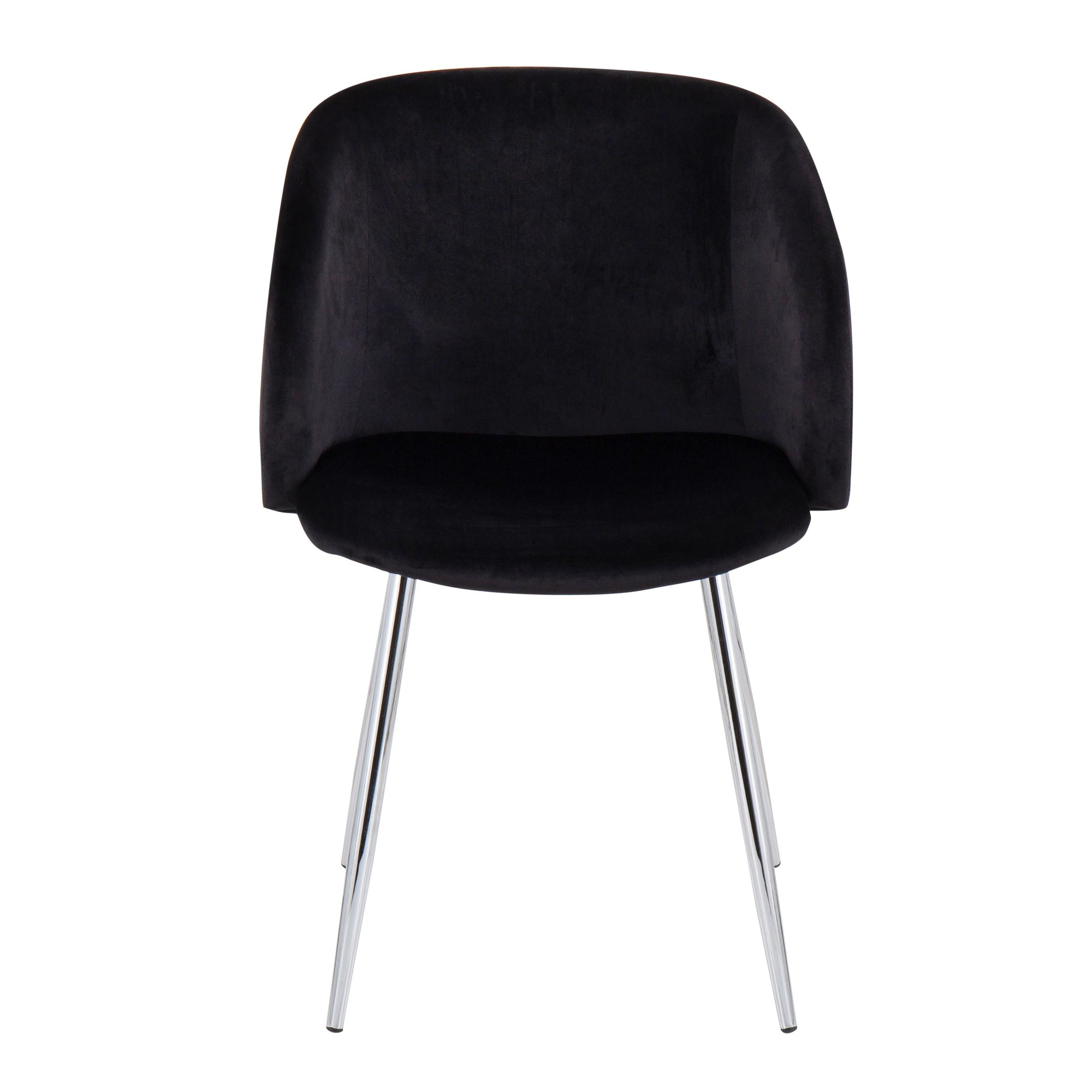 Fran Contemporary Chrome and Black Velvet Dining Chairs (Set of 2) 9 Fran Contemporary Chrome and Black Velvet Dining Chairs (Set of 2) - Image 9
