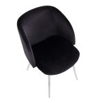 Fran Contemporary Chrome and Black Velvet Dining Chairs (Set of 2) 22 Fran Contemporary Chrome and Black Velvet Dining Chairs (Set of 2)