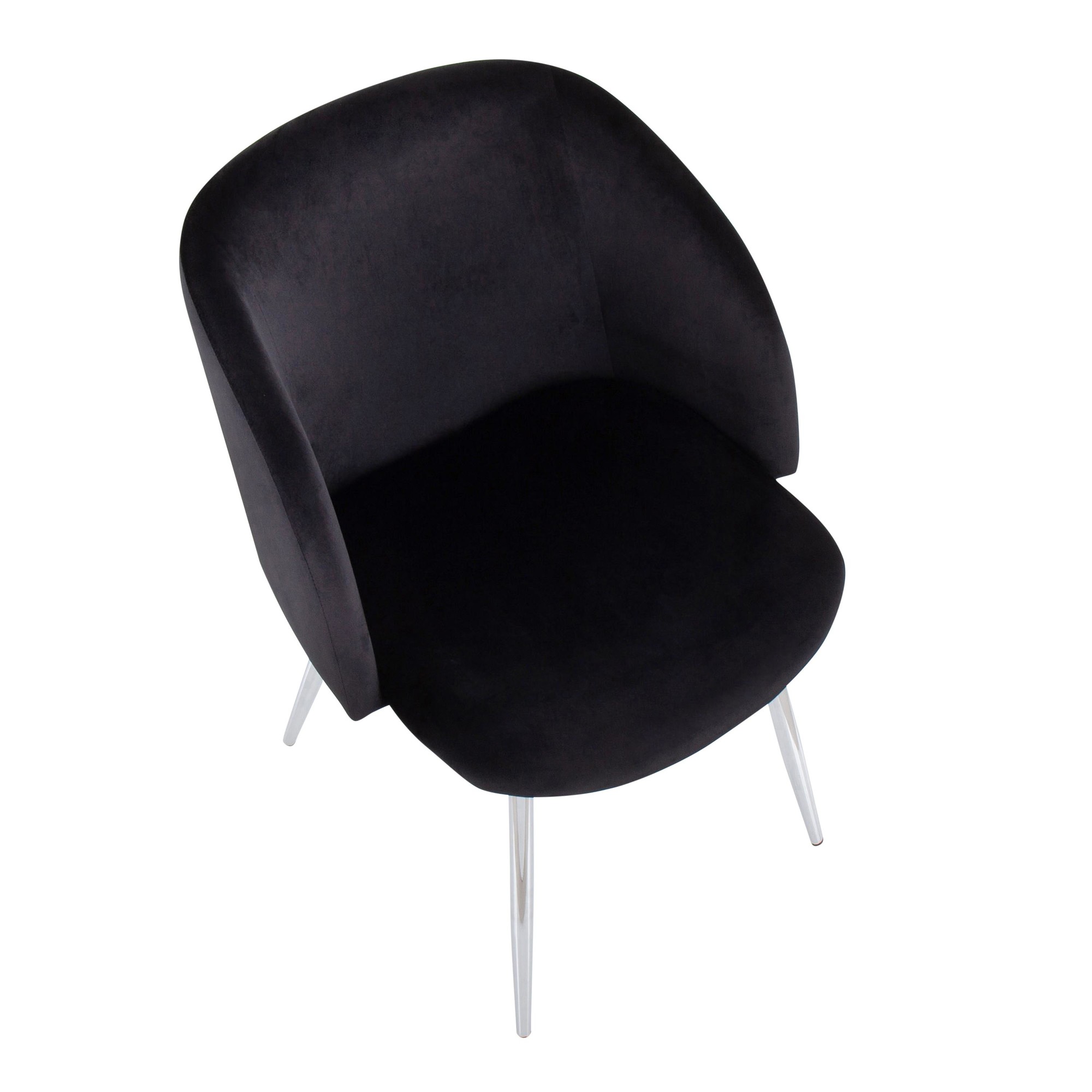 Fran Contemporary Chrome and Black Velvet Dining Chairs (Set of 2) 10 Fran Contemporary Chrome and Black Velvet Dining Chairs (Set of 2) - Image 10