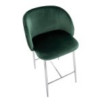 Fran Contemporary Glam Green Velvet Counter Stools Chrome (Set of 2) (Set of 2) 17 Fran Contemporary Glam Green Velvet Counter Stools Chrome (Set of 2) (Set of 2)