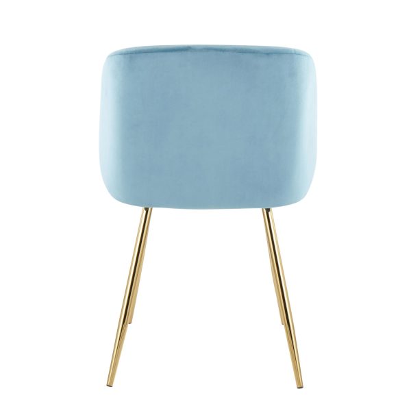 Fran Contemporary Light Blue Velvet Dining Chairs Set of 2 12