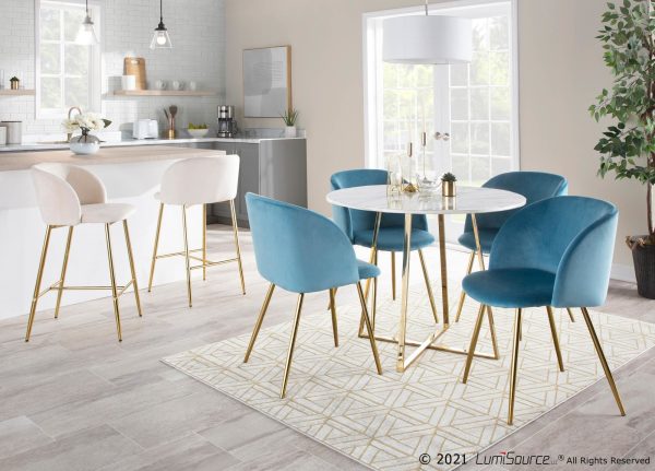 Fran Contemporary Light Blue Velvet Dining Chairs Set of 2 5