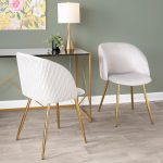 Fran Contemporary Pleated Velvet Chairs Gold and Silver (Set of 2) (Set of 2)