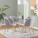 Fran Contemporary Pleated Velvet Chairs Gold and Silver (Set of 2) (Set of 2)