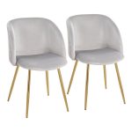 Fran Contemporary Pleated Velvet Chairs Gold and Silver (Set of 2) (Set of 2)