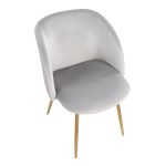 Fran Contemporary Pleated Velvet Chairs Gold and Silver (Set of 2) (Set of 2)