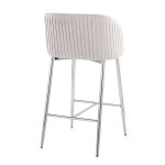 Fran Contemporary Pleated Velvet Counter Stool Chrome Silver (Set of 2) (Set of 2) 14 Fran Contemporary Pleated Velvet Counter Stool Chrome Silver (Set of 2) (Set of 2)