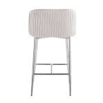 Fran Contemporary Pleated Velvet Counter Stool Chrome Silver (Set of 2) (Set of 2) 15 Fran Contemporary Pleated Velvet Counter Stool Chrome Silver (Set of 2) (Set of 2)