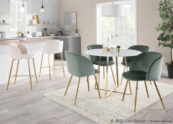 Fran Contemporary Sage Green Velvet Dining Chairs Set of 2 1