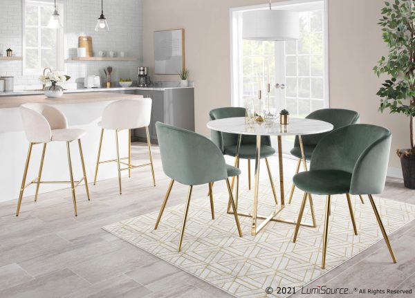 Fran Contemporary Sage Green Velvet Dining Chairs Set of 2 2