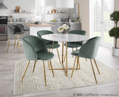 Fran Contemporary Sage Green Velvet Dining Chairs (Set of 2)