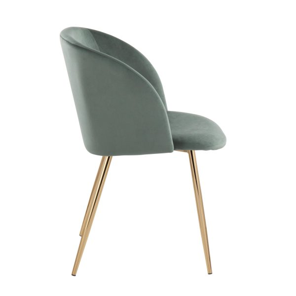 Fran Contemporary Sage Green Velvet Dining Chairs Set of 2 6